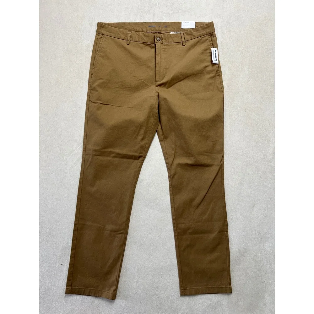 Old Navy Mens Built-In Flex Slim Chino Pants Khaki Brown 38x32 408047-03-1